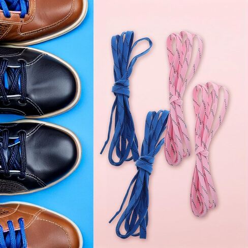 Toddmomy 2 Pairs Flat Shoelaces for Hockey and Roller Skates, Sturdy Polyester Ribbon Laces 244cm, Sports Shoe Laces for Youth Hockey and Ice Skate Accessories in Kuwait