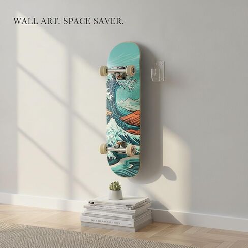 Acrylic Skateboard Wall Mount, Vertical Display Rack for Standard Decks, Space-Saving Storage for Bedroom or Living Room (1 PC) in Kuwait
