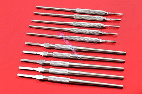 PREMIUM GERMAN STAINLESS ROUND SCALPEL HANDLE NO 3 PLUS NO 4 10PCS VETERINARY DENTAL CYNAMED in Kuwait