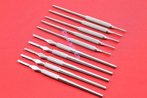 PREMIUM GERMAN STAINLESS ROUND SCALPEL HANDLE NO 3 PLUS NO 4 10PCS VETERINARY DENTAL CYNAMED in Kuwait