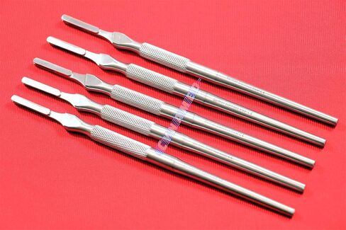 PREMIUM GERMAN STAINLESS ROUND SCALPEL HANDLE NO 3 PLUS NO 4 10PCS VETERINARY DENTAL CYNAMED in Kuwait