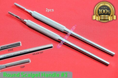 NEW 2PCS Scalpel Handle NO3 Round Pattern Premium German Crafts Dental Veterinary CYNAMED in Kuwait