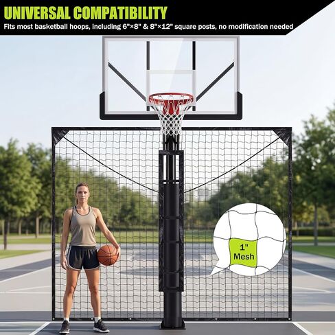 Yard Guard Backstop Nets for Square Poles 12FT X 10FT Basketball Hoop Return Accessories UV-Resistant for Outdoor Backyard Community Court in Kuwait