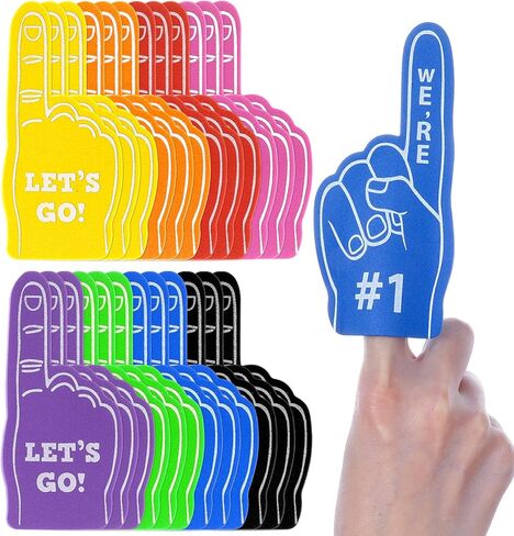 Kifmurase 100Pcs Mini Foam Finger, Football Party Favors, We're #1 Sports Fan Foam Finger, Baseball Football Soccer Team Cheerleader Gifts for Sports Themed Birthday Party Supplies Sporting Event in Kuwait