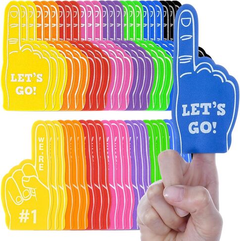 Kifmurase 100Pcs Mini Foam Finger, Football Party Favors, We're #1 Sports Fan Foam Finger, Baseball Football Soccer Team Cheerleader Gifts for Sports Themed Birthday Party Supplies Sporting Event in Kuwait