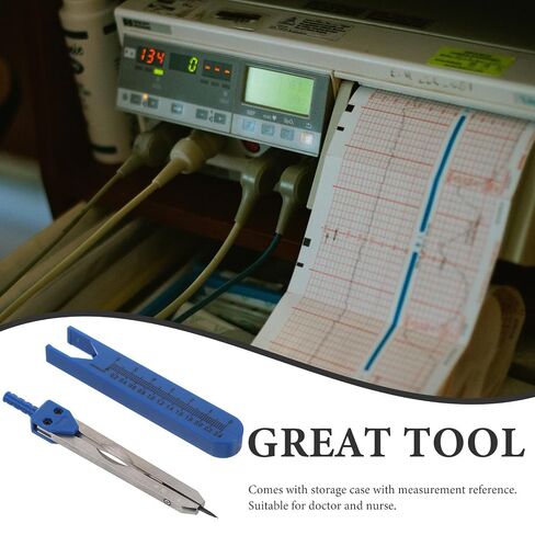 GALPADA EKG Calipers Measuring Tool for Electrocardiogram with Metal Construction and Long Lifespan, Includes Storage Case and Ruler, Nursing Tool for Doctors and Nurses in Kuwait