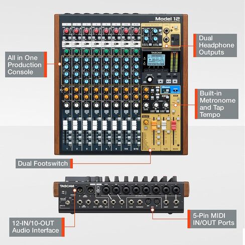 TASCAM موديل 12 ومجموعة ميكروفون مكثف ستوديو TM-80 in Kuwait