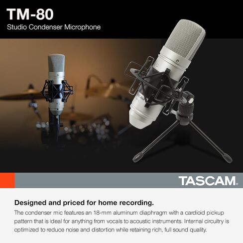 TASCAM موديل 12 ومجموعة ميكروفون مكثف ستوديو TM-80 in Kuwait