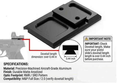 Gotical Super Slim Mounting Plate Red Dot Adapter for Smith & Wesson Rear Sight in Kuwait
