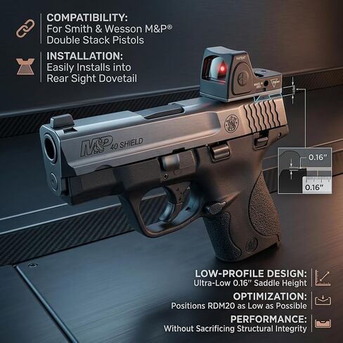 Gotical Super Slim Mounting Plate Red Dot Adapter for Smith & Wesson Rear Sight in Kuwait