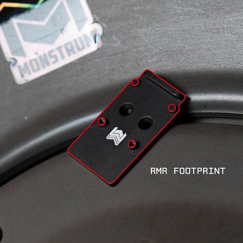Monstrum 7075 Series RMR، 407C/507C، XR لوحة تركيب بصمة القدم لمسدسات غلوك الجاهزة للبصريات | لإصدار MOS كامل الحجم وصغير الحجم من الجيل 4/الجيل 5 | متوافق مع النقاط الحمراء لبصمة RMR/SRO in Kuwait