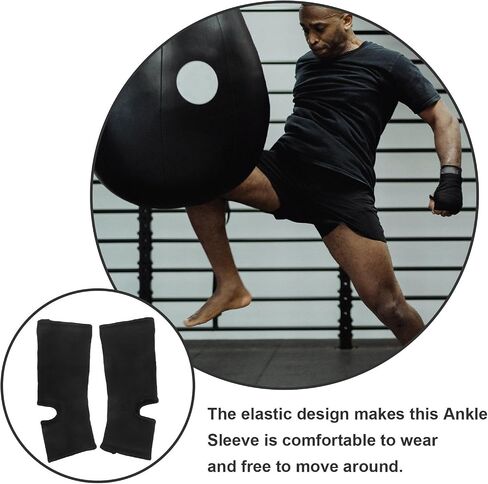Breathable Black Ankle Compression Sleeves for Running and Riding Bicycles Comfortable Polyester Fitness Ankle Sleeves and Protection the Elderly in Kuwait