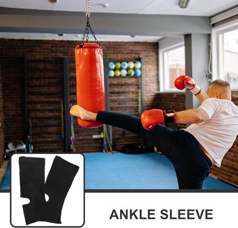 Breathable Black Ankle Compression Sleeves for Running and Riding Bicycles Comfortable Polyester Fitness Ankle Sleeves and Protection the Elderly in Kuwait