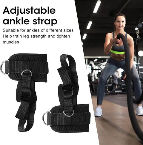 Ankle Straps for Cable Machines Fitness Adjustable D Ring Ankle Straps Foot Support Ankle Protector with Buckle in Kuwait
