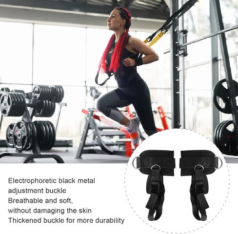 Ankle Straps for Cable Machines Fitness Adjustable D Ring Ankle Straps Foot Support Ankle Protector with Buckle in Kuwait