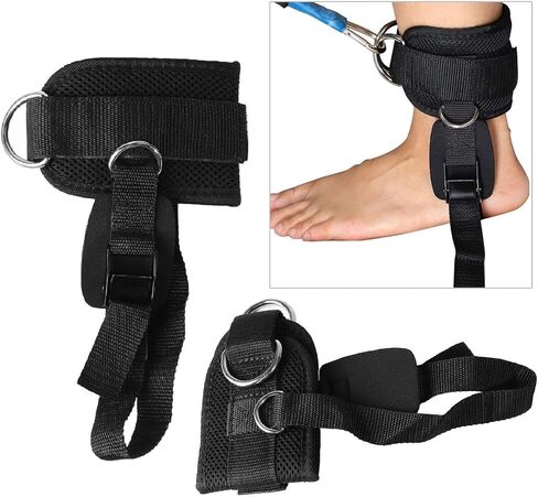 Ankle Straps for Cable Machines Fitness Adjustable D Ring Ankle Straps Foot Support Ankle Protector with Buckle in Kuwait