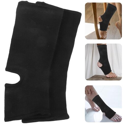 Breathable Elastic Ankle Sleeve for Sports and Riding Bicycles Black Polyester Ankle Wraps with Anti-wear Design for Swelling and Support in Kuwait
