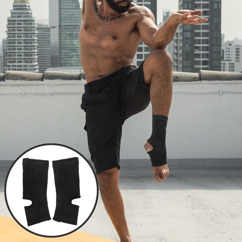 Breathable Elastic Ankle Sleeve for Sports and Riding Bicycles Black Polyester Ankle Wraps with Anti-wear Design for Swelling and Support in Kuwait