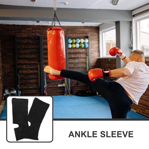 Breathable Elastic Ankle Sleeve for Sports and Riding Bicycles Black Polyester Ankle Wraps with Anti-wear Design for Swelling and Support in Kuwait