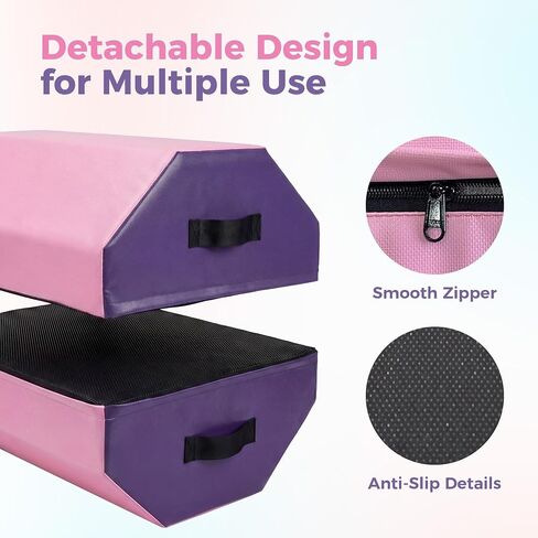 Detachable Octagon Gymnastics Mat, 17"X17"X23" Home Tumbling Mat, Skill Shape Tumbling Backbend Trainer Exercise Mat, with High-Density Foam & Waterproof Cover, for Cheerleading, Martial Art, Kids Tumbling, Skill Training, Home Gym Exercise in Kuwait