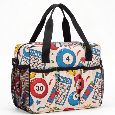 Bingo Bag with Pockets Waterproof Bingo Dauber Bag Game Accessories for Players Adults Seniors Supplies in Kuwait