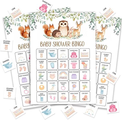 Blue Baby Shower Bingo Game for Boys Girls, 24 Players Bear Baby Shower Bingo Cards, Fun Gender Reveal Party Game for Family, Large Group Baby Shower Party Activities Supplies in Kuwait