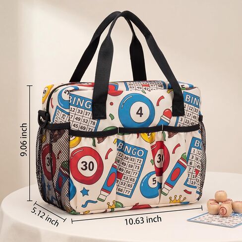 Bingo Bag with Pockets Waterproof Bingo Dauber Bag Game Accessories for Players Adults Seniors Supplies in Kuwait