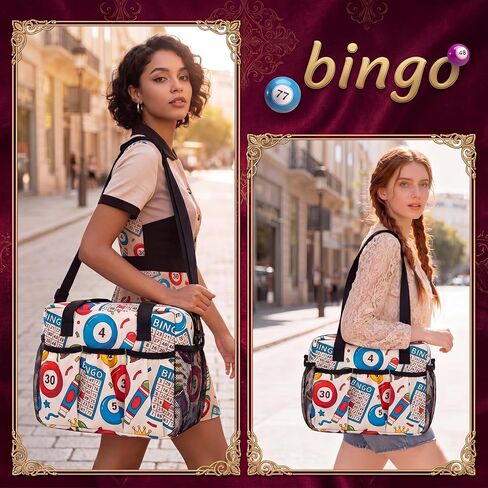 Bingo Bag with Pockets Waterproof Bingo Dauber Bag Game Accessories for Players Adults Seniors Supplies in Kuwait