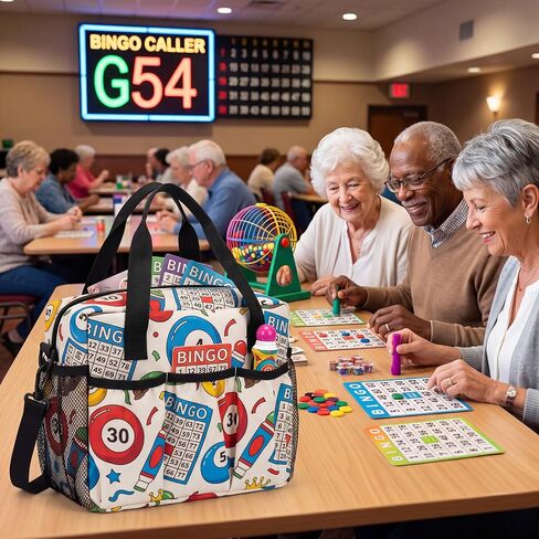 Bingo Bag with Pockets Waterproof Bingo Dauber Bag Game Accessories for Players Adults Seniors Supplies in Kuwait