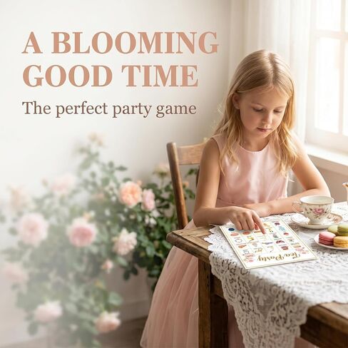 Tea Party Bingo, 24 Players Bingo Game Set for Girls Adults, Tea Party Bingo Games for Bridal Shower, Bachelorette, Wedding, Engagement Party, Tea Party Decorations in Kuwait