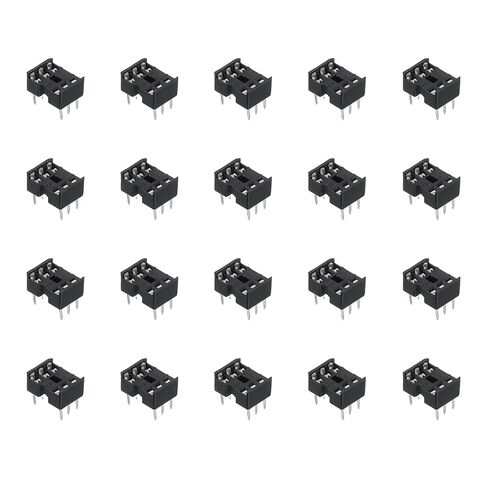 MECCANIXITY 80 قطعة DIP IC Chip محول المقبس 7.62 مم صف الملعب 6 دبوس IC مجموعة متنوعة 2.54 مم / 0.1 بوصة لمشروع لوح التجارب، تصميم لوحة PCB in Kuwait