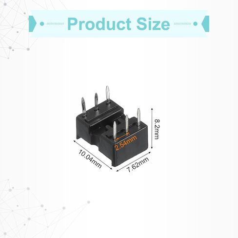 MECCANIXITY 80 قطعة DIP IC Chip محول المقبس 7.62 مم صف الملعب 6 دبوس IC مجموعة متنوعة 2.54 مم / 0.1 بوصة لمشروع لوح التجارب، تصميم لوحة PCB in Kuwait
