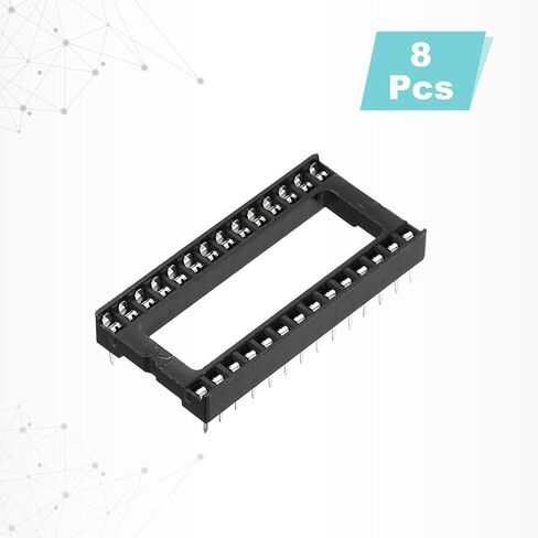Generic 8Pcs DIP IC Chip Socket Adapter 28 Pin IC Assortment Kit 2.54mm/0.1" Pitch 15.24mm Row to Row Distance for Breadboard Project, PCB Board Design in Kuwait