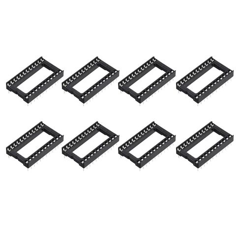 Generic 8 قطع DIP IC رقاقة محول المقبس 24 دبوس IC مجموعة متنوعة 2.54 مم/0.1 بوصة درجة 15.24 مم مسافة صف إلى صف لمشروع لوح التجارب، تصميم لوحة PCB in Kuwait