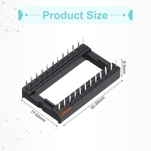 Generic 8 قطع DIP IC رقاقة محول المقبس 24 دبوس IC مجموعة متنوعة 2.54 مم/0.1 بوصة درجة 15.24 مم مسافة صف إلى صف لمشروع لوح التجارب، تصميم لوحة PCB in Kuwait