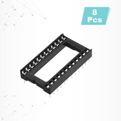 Generic 8 قطع DIP IC رقاقة محول المقبس 24 دبوس IC مجموعة متنوعة 2.54 مم/0.1 بوصة درجة 15.24 مم مسافة صف إلى صف لمشروع لوح التجارب، تصميم لوحة PCB in Kuwait