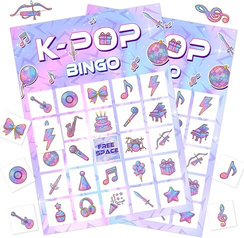 Purple Demon Party Bingo Games Korean Pop Themed Party Favors Purple Lightning Birthday Party Boys Girls Hunters Theme Supplies in Kuwait