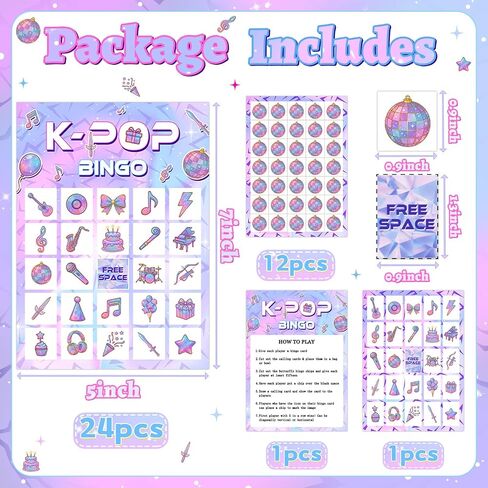 Purple Demon Party Bingo Games Korean Pop Themed Party Favors Purple Lightning Birthday Party Boys Girls Hunters Theme Supplies in Kuwait