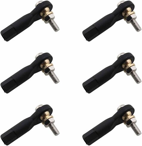 6PCS 3.0x29mm Tie Rod Steering Ball Joint Plastic Half Pad Ball Joint Buckle with Screws for RC Robot RC Aircraft Black in Kuwait