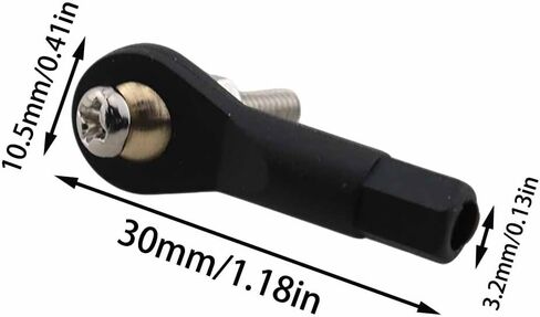 6PCS 3.0x29mm Tie Rod Steering Ball Joint Plastic Half Pad Ball Joint Buckle with Screws for RC Robot RC Aircraft Black in Kuwait