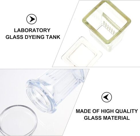 3 Sets Laboratory Glass Staining Jars round Lids, Reusable Glass Staining Tanks with Strong Acid Resistance for Research Institutes and Colleges in Kuwait