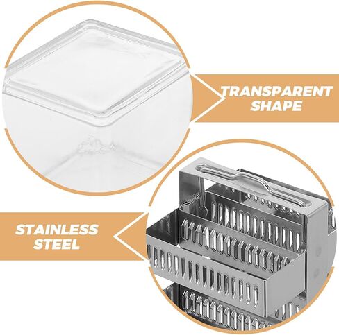 Baluue Laboratory Canister for Professional and Educational Laboratory Environments Staining Glass Coplin Jar with 30 Slots Stainless Steel Slide Rack Leakproof Structure Acid and Alkali in Kuwait
