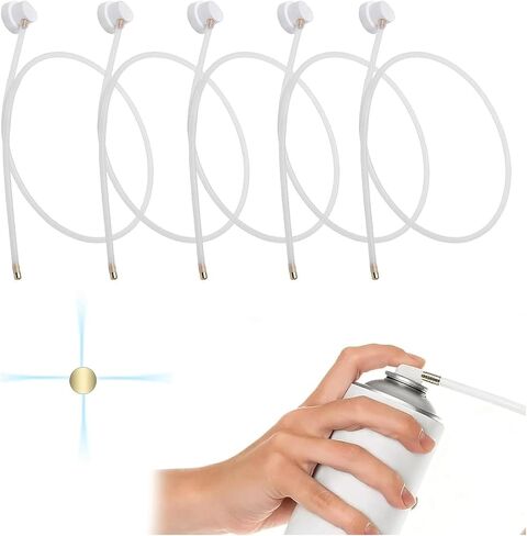5PCS 19.68inch Spray Can Nozzle Extension, Aerosol Tips with Flexible Extension Hose, 360 Degree Coverage Paint Nozzles for Vehicles and Cans | 19.68in Hose: reaches tight cavities; 360° Spray: auto paint & undercoating; Fits: standard cans; Easy: tool-fr in Kuwait