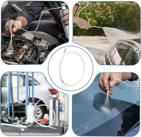 5PCS 19.68inch Spray Can Nozzle Extension, Aerosol Tips with Flexible Extension Hose, 360 Degree Coverage Paint Nozzles for Vehicles and Cans | 19.68in Hose: reaches tight cavities; 360° Spray: auto paint & undercoating; Fits: standard cans; Easy: tool-fr in Kuwait