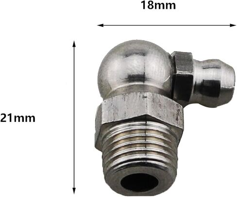 موزع زبدة من الفولاذ المقاوم للصدأ 10 قطع M10x45/90 درجة من heyous مناسب لتشحيم الآلات الزراعية وآلات البناء والتروس الصناعية in Kuwait