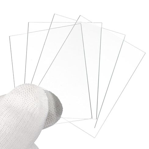 لوحة خطوط زجاجية مقاس 75 × 100 مم من باتيكل، 4 قطع شرائح زجاجية للمختبر شرائح زجاجية بصرية شفافة بصريًا وحواف ناعمة وشفافة عالية وسمك موحد in Kuwait