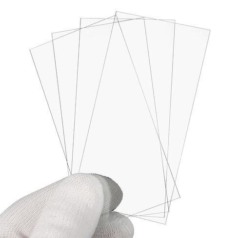 لوحة خطوط زجاجية مقاس 75 × 100 مم من باتيكل، 4 قطع شرائح زجاجية للمختبر شرائح زجاجية بصرية شفافة بصريًا وحواف ناعمة وشفافة عالية وسمك موحد in Kuwait