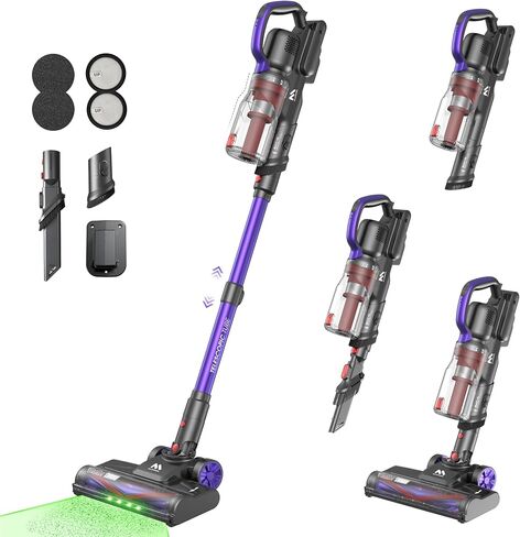A03 Cordless Vacuum Cleaner 45kpa ، ما يصل إلى 60 دقيقة في وقت التشغيل خفيفة الوزن مكنسة شفط قوية للمنزل للمنزل ، مكافحة الشباك/الذات in Kuwait