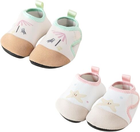 Baby Water Shoes Toddler Water Shoes Quick Dry Non Slip Swim Shoes Hook and Loop Barefoot Beach Pool Aqua Shoes for Boys Girls Infant 2Pairs in Kuwait