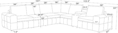 Large Arm Leather Match Upholstery Modular Sectional in Saudi Arabia